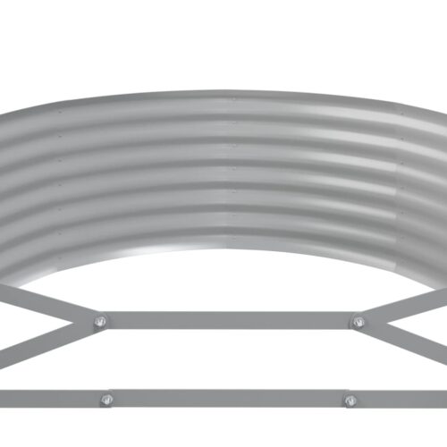 Garden Raised Bed Powder-Coated Steel 249x100x36cm Grey - Image 5