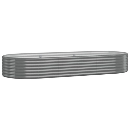 Garden Raised Bed Powder-Coated Steel 249x100x36cm Grey - Image 7