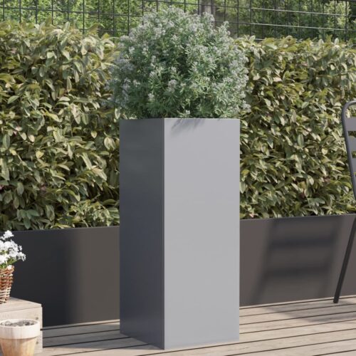 Planter Silver 32x29x75cm Galvanised Steel - Image 2