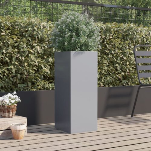 Planter Silver 32x29x75cm Galvanised Steel - Image 3