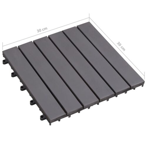 Decking Tiles 10pcs Grey Wash 30x30cm Solid Acacia Wood - Image 8