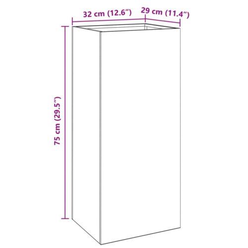 Planter Silver 32x29x75cm Galvanised Steel - Image 10