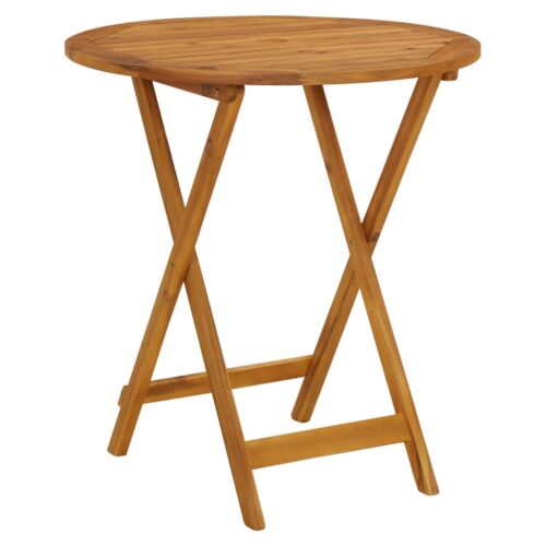 3-Piece Bistro Set Beige Polypropylene Wood Timber Outdoor Patio Furniture - Image 5