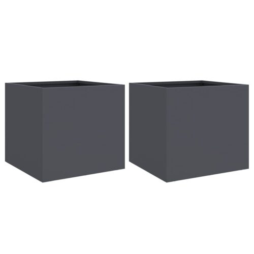 Planters 2pcs Anthracite 32x30x29cm Steel