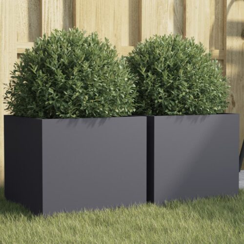 Planters 2pcs Anthracite 32x30x29cm Steel - Image 2