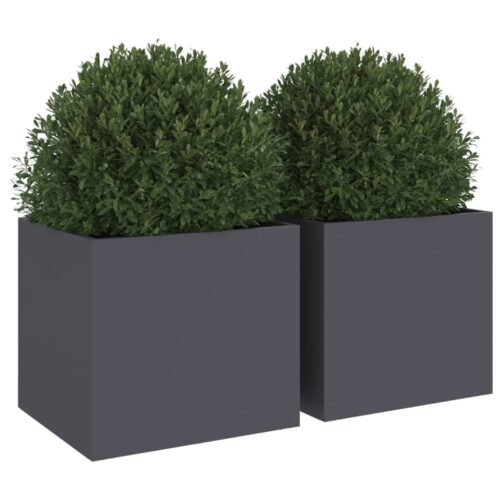 Planters 2pcs Anthracite 32x30x29cm Steel - Image 4