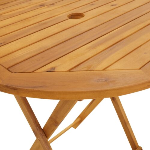 3-Piece Bistro Set Beige Polypropylene Wood Timber Outdoor Patio Furniture - Image 11