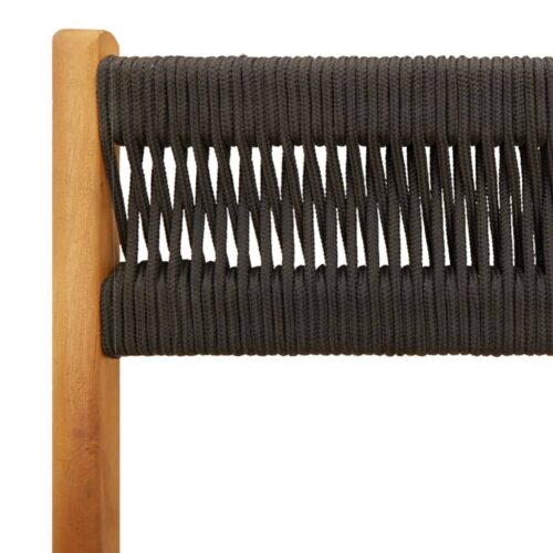 3-Piece Bistro Set Black Polypropylene Wood Timber Outdoor Patio Furniture - Image 9