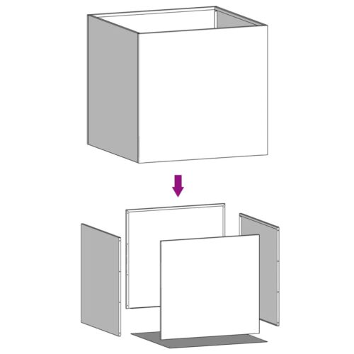Planters 2pcs Silver 49x47x46cm Galvanised Steel - Image 8