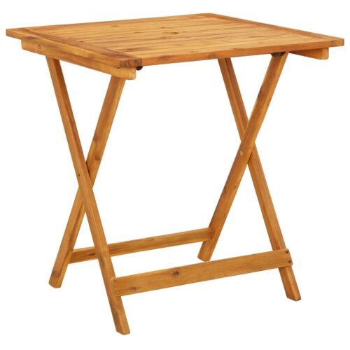 3-Piece Bistro Set Beige Polypropylene Wood Timber Outdoor Patio Furniture - Image 3