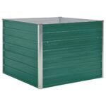 Raised Garden Bed 100x100x77cm Galvanised Steel Green