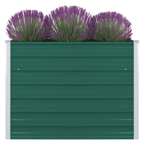 Raised Garden Bed 100x100x77cm Galvanised Steel Green - Image 2