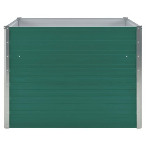 Raised Garden Bed 100x100x77cm Galvanised Steel Green - Image 3