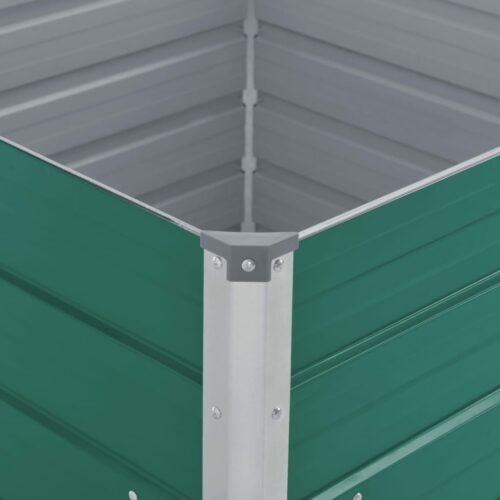Raised Garden Bed 100x100x77cm Galvanised Steel Green - Image 4