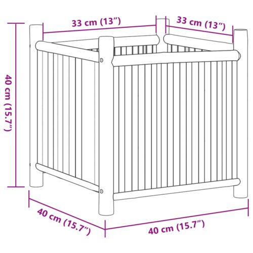 Planter 40x40x40cm Bamboo - Image 8