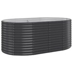 Garden Raised Bed Powder-coated Steel 175x100x68cm Anthracite