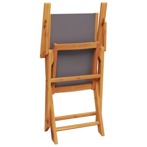 3-Piece Bistro Set Anthracite Fabric Wood Timber Outdoor Patio Furniture - Image 7