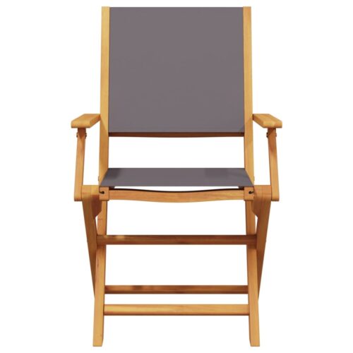 3-Piece Bistro Set Anthracite Fabric Wood Timber Outdoor Patio Furniture - Image 6