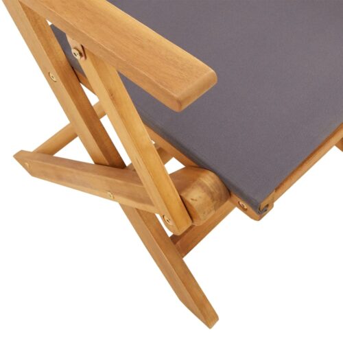3-Piece Bistro Set Anthracite Fabric Wood Timber Outdoor Patio Furniture - Image 11