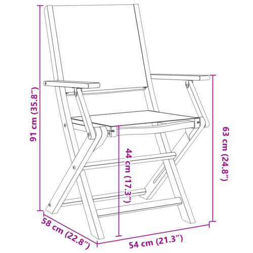 3-Piece Bistro Set Anthracite Fabric Wood Timber Outdoor Patio Furniture - Image 12