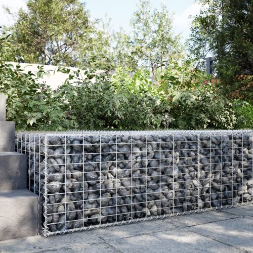 Gabion Basket with Cover 100x100x50cm Galvanised Iron - Image 2