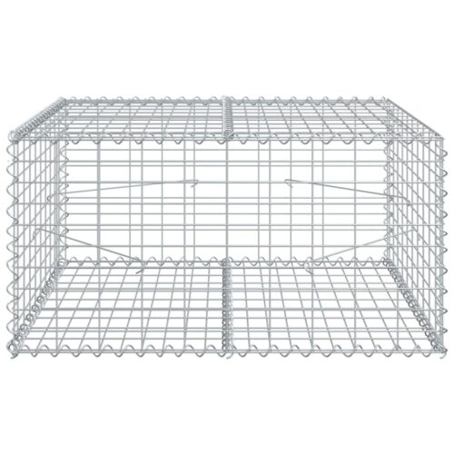 Gabion Basket with Cover 100x100x50cm Galvanised Iron - Image 3