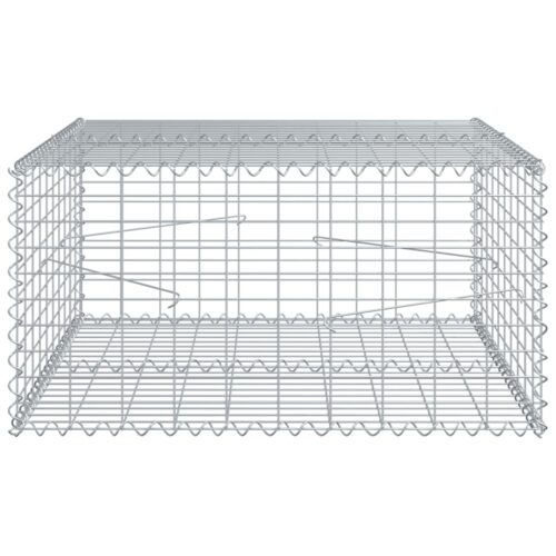 Gabion Basket with Cover 100x100x50cm Galvanised Iron - Image 4