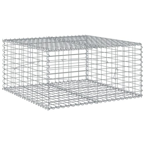 Gabion Basket with Cover 100x100x50cm Galvanised Iron - Image 5
