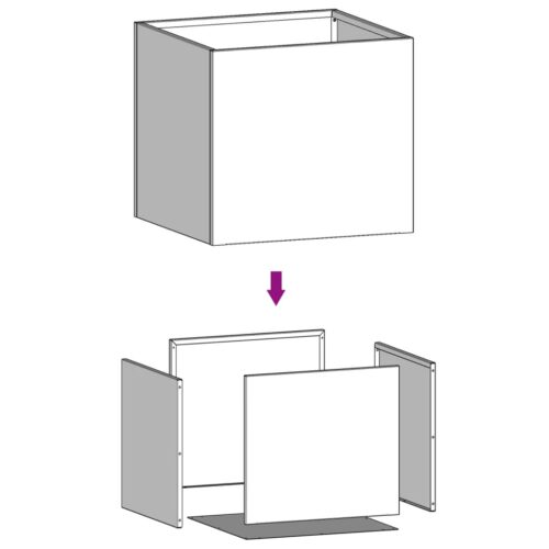 Planters 2pcs Black 42x40x39cm Steel - Image 7