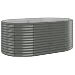 Garden Raised Bed Powder-Coated Steel 175x100x68cm Grey