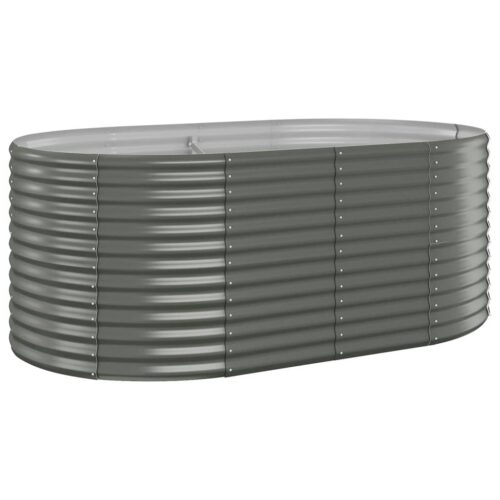 Garden Raised Bed Powder-Coated Steel 175x100x68cm Grey
