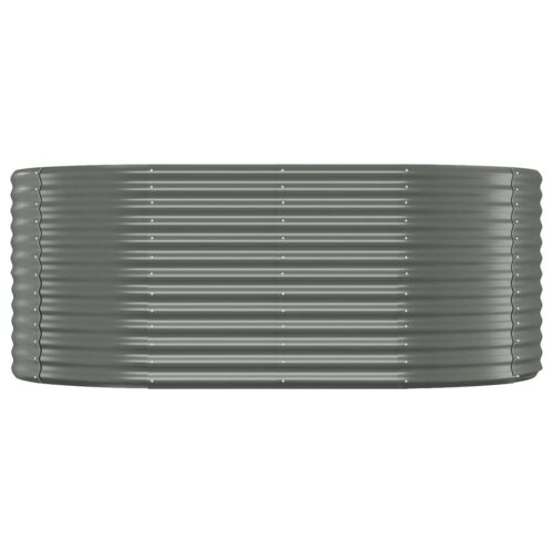 Garden Raised Bed Powder-Coated Steel 175x100x68cm Grey - Image 3