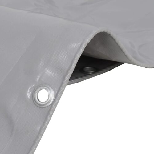 Tarpaulin 650g/m² 3x3m Grey Heavy Duty Camping Poly Tarps Cover - Image 2
