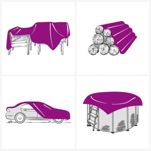 Tarpaulin Anthracite 3x4m 650g/m² Heavy Duty Camping Poly Tarps Cover - Image 8