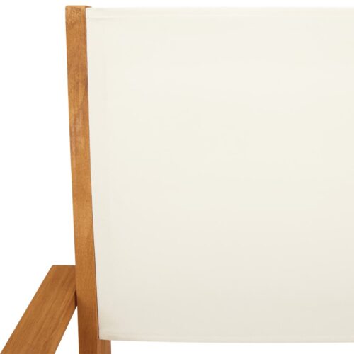3-Piece Bistro Set Cream White Fabric Wood Timber Outdoor Patio Furniture - Image 9