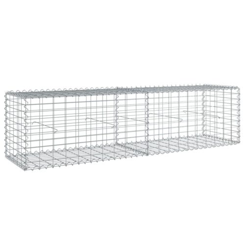 Gabion Basket with Cover 200x50x50cm Galvanised Iron