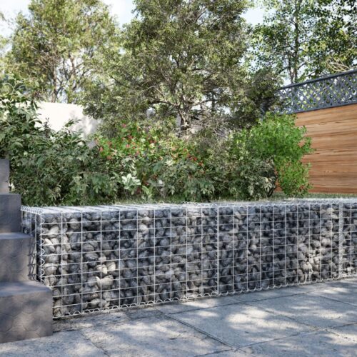 Gabion Basket with Cover 200x50x50cm Galvanised Iron - Image 2