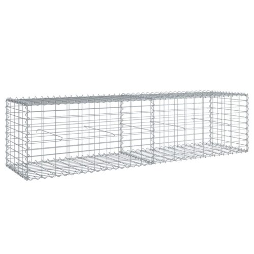 Gabion Basket with Cover 200x50x50cm Galvanised Iron - Image 5