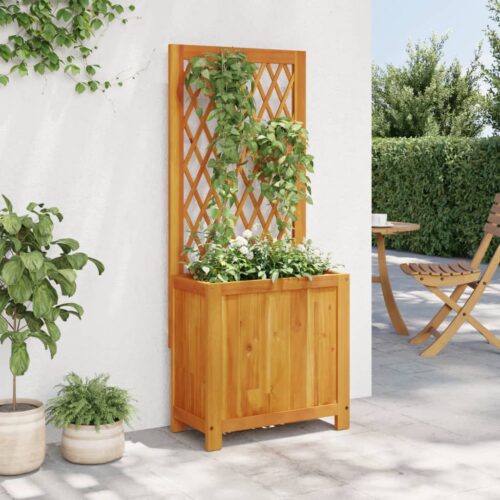 Planter with Trellis 55x29.5x132cm Solid Wood Acacia - Image 3