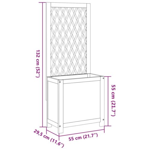 Planter with Trellis 55x29.5x132cm Solid Wood Acacia - Image 8