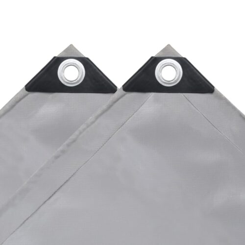 Tarpaulin 650g/m² 4x6m Grey Heavy Duty Camping Poly Tarps Cover - Image 4
