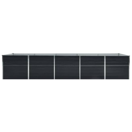 Raised Garden Bed Galvanised Steel Grey Herb Veggies Box Pot Planter Anthracite 400x80x45cm - Image 3