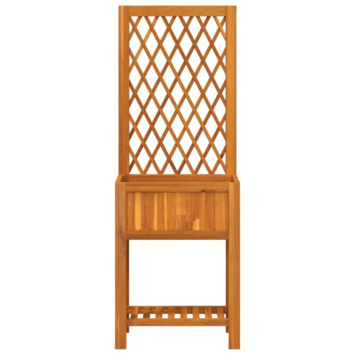 Planter with Trellis Shelf 55x29.5x152cm Solid Wood Acacia - Image 4