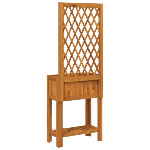 Planter with Trellis Shelf 55x29.5x152cm Solid Wood Acacia - Image 6
