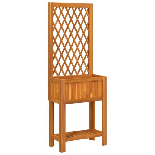 Planter with Trellis Shelf 55x29.5x152cm Solid Wood Acacia - Image 9