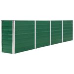 Raised Garden Bed 320x40x77cm Galvanised Steel Green