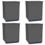 Planters 4pcs Black 30x30x37cm Polypropylene