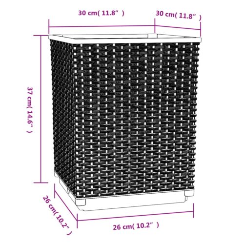 Planters 4pcs Black 30x30x37cm Polypropylene - Image 8
