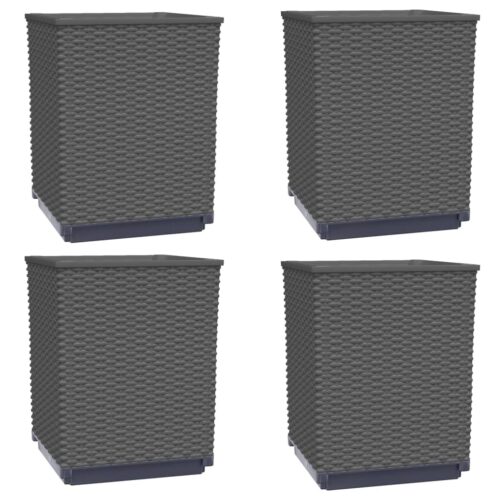 Planters 4pcs Black 30x30x37cm Polypropylene - Image 9