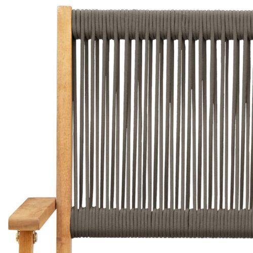 3-Piece Bistro Set Grey Polypropylene Wood Timber Outdoor Patio Furniture - Image 9